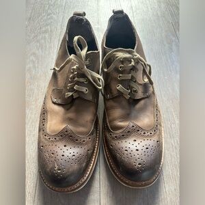 John Varvatos Brown Wingtip Dress Shoes, size 10M